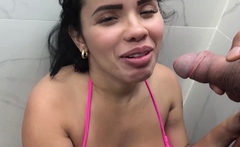 Big Tits Latina Loves Getting Pissed On